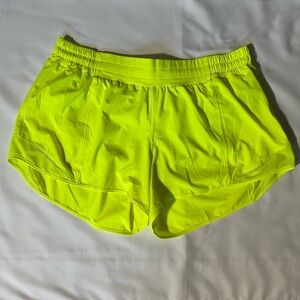 Lululemon Hotty Hot Short II *Long *4” Size 14 Tall Highlight Yellow Lined